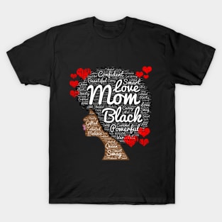 Mother's Day African American Mom Word Art T-Shirt